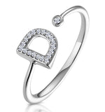 Diamond Initial 'd' Ring 0.07ct Set In 9k White Gold