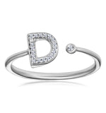Diamond Initial 'd' Ring 0.07ct Set In 9k White Gold