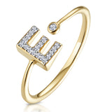 Diamond Initial 'e' Ring 0.07ct Set In 9k Gold