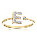 Diamond Initial 'e' Ring 0.07ct Set In 9k Gold