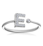 Diamond Initial 'e' Ring 0.07ct Set In 9k White Gold