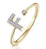 Diamond Initial 'f' Ring 0.07ct Set In 9k Gold