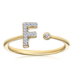 Diamond Initial 'f' Ring 0.07ct Set In 9k Gold