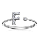 Diamond Initial 'f' Ring 0.07ct Set In 9k White Gold