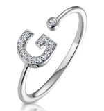 Diamond Initial 'g' Ring 0.07ct Set In 9k White Gold