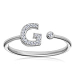 Diamond Initial 'g' Ring 0.07ct Set In 9k White Gold