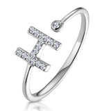 Diamond Initial 'h' Ring 0.07ct Set In 9k White Gold