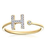 Diamond Initial 'h' Ring 0.07ct Set In 9k Gold