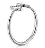 Diamond Initial 'h' Ring 0.07ct Set In 9k White Gold