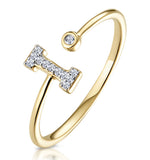 Diamond Initial 'i' Ring 0.07ct Set In 9k Gold