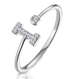 Diamond Initial 'i' Ring 0.07ct Set In 9k White Gold
