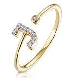 Diamond Initial 'j' Ring 0.07ct Set In 9k Gold
