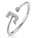 Diamond Initial 'j' Ring 0.07ct Set In 9k White Gold