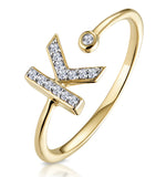 Diamond Initial 'k' Ring 0.07ct Set In 9k Gold