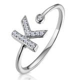 Diamond Initial 'k' Ring 0.07ct Set In 9k White Gold