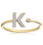 Diamond Initial 'k' Ring 0.07ct Set In 9k Gold