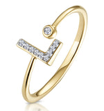 Diamond Initial 'l' Ring 0.07ct Set In 9k Gold