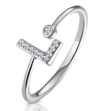 Diamond Initial 'l' Ring 0.07ct Set In 9k White Gold