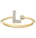 Diamond Initial 'l' Ring 0.07ct Set In 9k Gold
