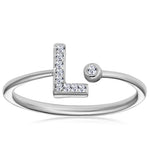 Diamond Initial 'l' Ring 0.07ct Set In 9k White Gold