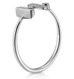 Diamond Initial 'm' Ring 0.07ct Set In 9k White Gold