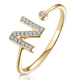 Diamond Initial 'n' Ring 0.07ct Set In 9k Gold