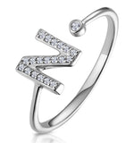 Diamond Initial 'n' Ring 0.07ct Set In 9k White Gold