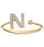 Diamond Initial 'n' Ring 0.07ct Set In 9k Gold
