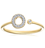 Diamond Initial 'o' Ring 0.07ct Set In 9k Gold