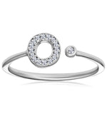 Diamond Initial 'o' Ring 0.07ct Set In 9k White Gold