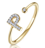 Diamond Initial 'p' Ring 0.07ct Set In 9k Gold