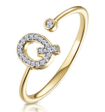 Diamond Initial 'q' Ring 0.07ct Set In 9k Gold