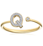 Diamond Initial 'q' Ring 0.07ct Set In 9k Gold