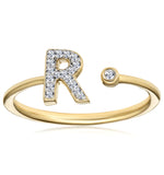 Diamond Initial 'r' Ring 0.07ct Set In 9k Gold