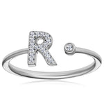 Diamond Initial 'r' Ring 0.07ct Set In 9k White Gold