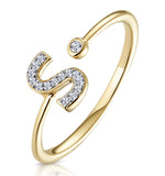 Diamond Initial 's' Ring 0.07ct Set In 9k Gold