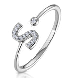 Diamond Initial 's' Ring 0.07ct Set In 9k White Gold