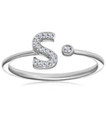 Diamond Initial 's' Ring 0.07ct Set In 9k White Gold