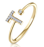Diamond Initial 't' Ring 0.07ct Set In 9k Gold