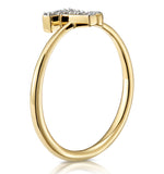 Diamond Initial 't' Ring 0.07ct Set In 9k Gold