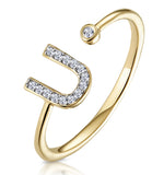 Diamond Initial 'u' Ring 0.07ct Set In 9k Gold