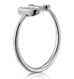 Diamond Initial 'u' Ring 0.07ct Set In 9k White Gold