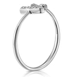 Diamond Initial 'v' Ring 0.07ct Set In 9k White Gold