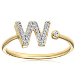 Diamond Initial 'w' Ring 0.07ct Set In 9k Gold