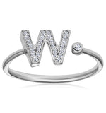 Diamond Initial 'w' Ring 0.07ct Set In 9k White Gold