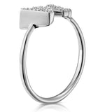 Diamond Initial 'w' Ring 0.07ct Set In 9k White Gold