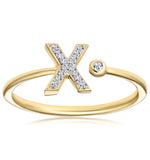 Diamond Initial 'x' Ring 0.07ct Set In 9k Gold