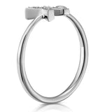 Diamond Initial 'x' Ring 0.07ct Set In 9k White Gold