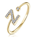 Diamond Initial 'z' Ring 0.07ct Set In 9k Gold