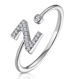 Diamond Initial 'z' Ring 0.07ct Set In 9k White Gold